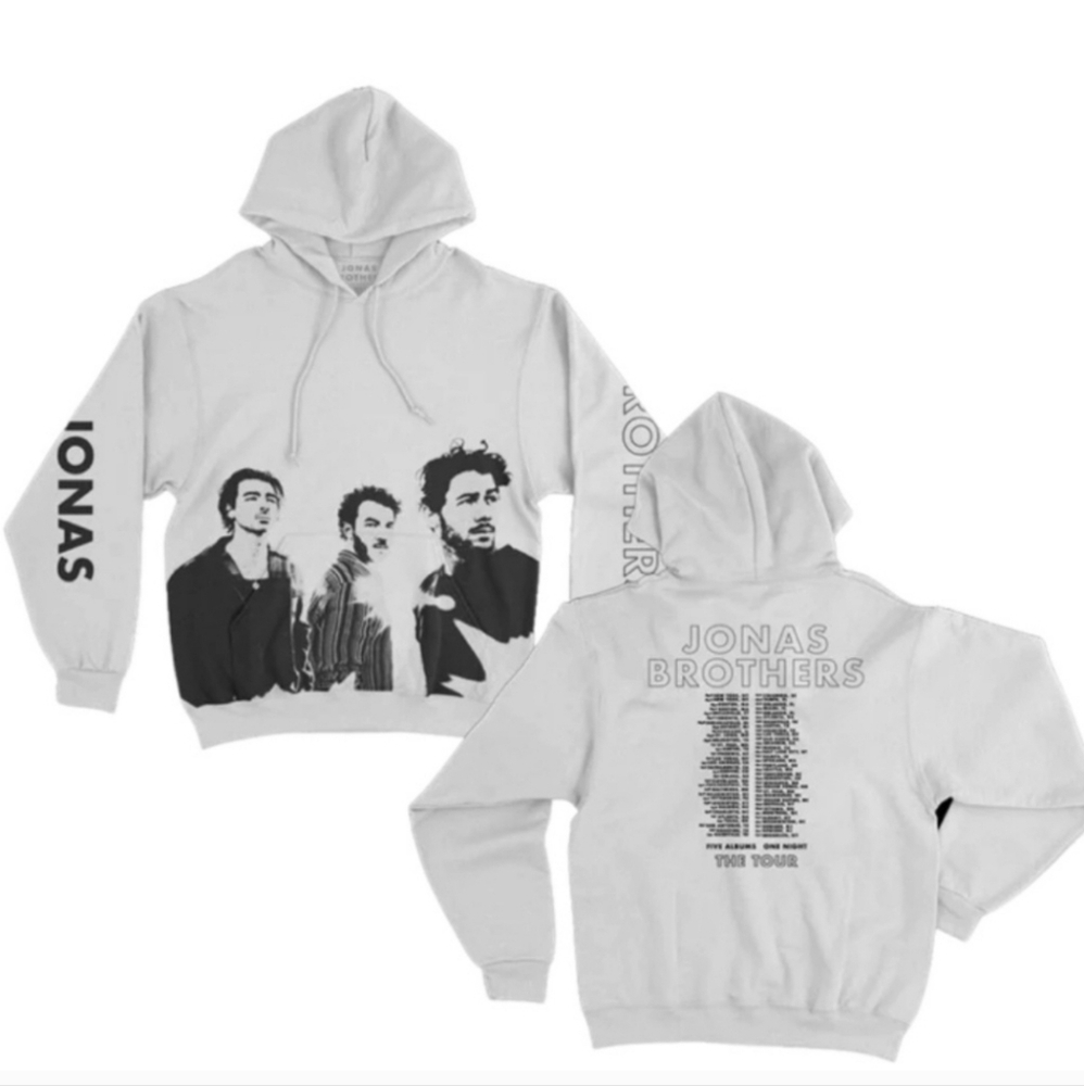 Jonas Brothers Five Albums One Night The Tour Pullover Hoodie Sweatshirt LARGE